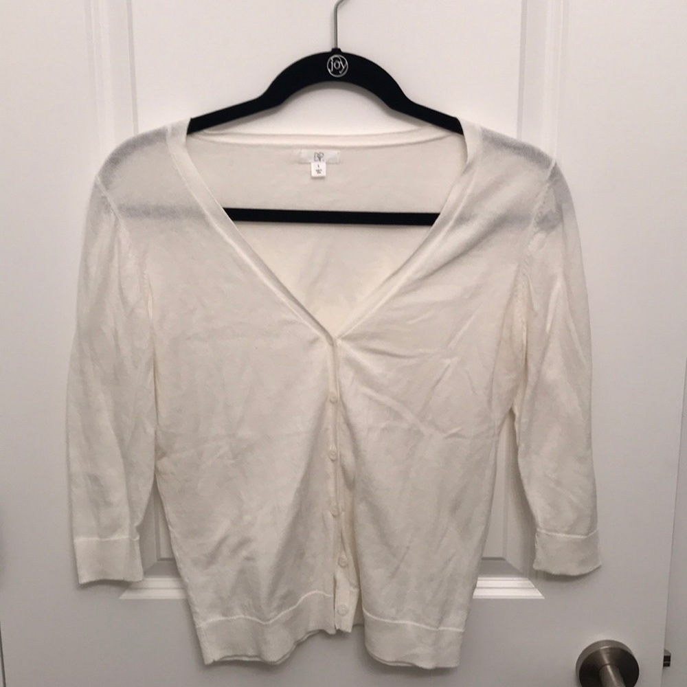 Nordstrom BP white/cream cropped cardigan